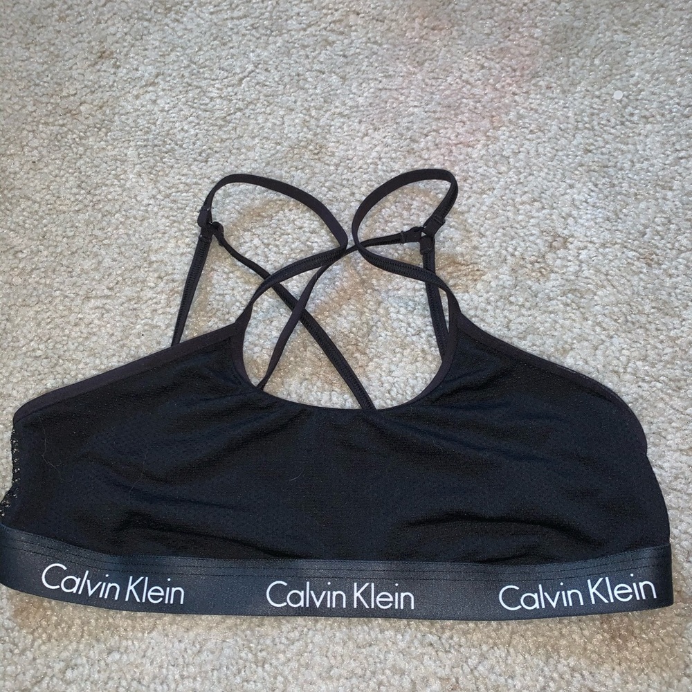 Black Calvin Klein cross back strap bralette